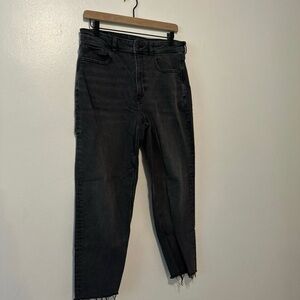 American Eagle Black Frayed Hem Jeans